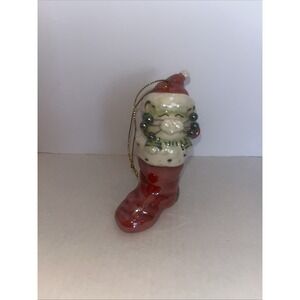Whimsiclay by Amy Lacombe Navidad Kitty Ornament #10811